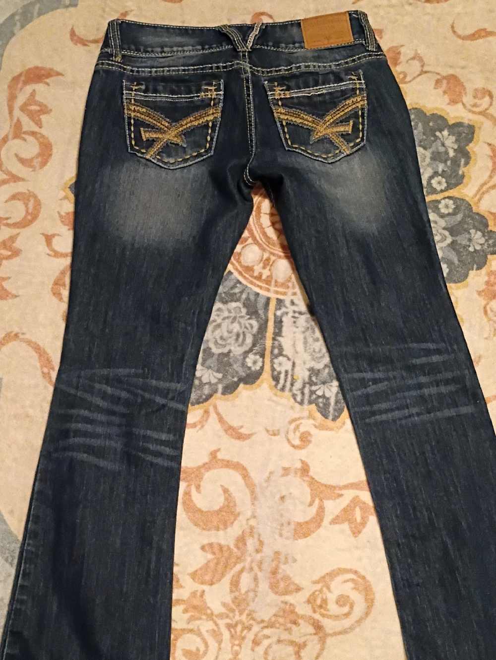 Amethyst Jeans Dark Blue Bootcut with Embroidered Back Pockets